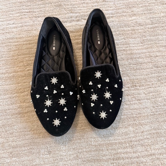 Birdies Starling Crystal Velvet Flat in Black Size: 7 - Picture 3 of 12